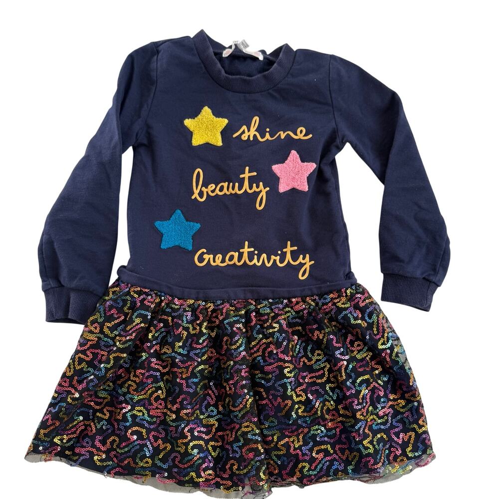 Kate Mack Shine by Biscotti Beauty Creativity Sequin Sweatshirt Dress Size 4